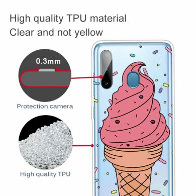 Силиконовый (TPU) чехол Deexe Pretty Glossy для Samsung Galaxy A11 (A115) / Galaxy M11 (M115) - Pink Ice Cream