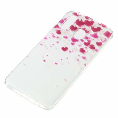 Силіконовий (TPU) чохол Deexe Pretty Glossy для Samsung Galaxy A40 (А405) - Hearts and Flowers