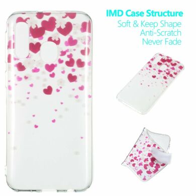 Силіконовий (TPU) чохол Deexe Pretty Glossy для Samsung Galaxy A40 (А405) - Hearts and Flowers