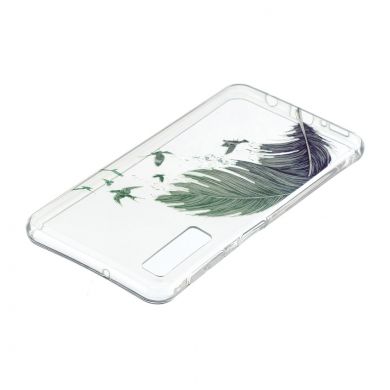 Силиконовый (TPU) чехол Deexe Pretty Glossy для Samsung Galaxy A7 2018 (A750) - Feather