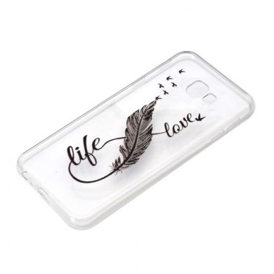 Силіконовий (TPU) чохол Deexe Pretty Glossy для Samsung Galaxy J4+ (J415) - Black Feather Pen
