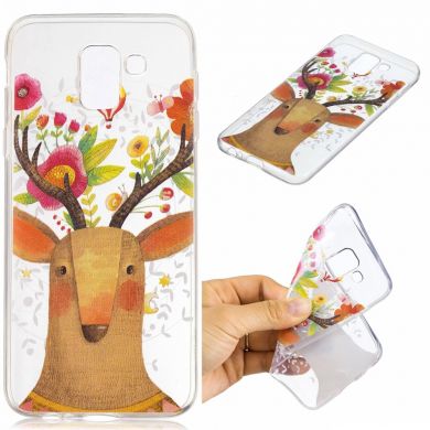 Силіконовий (TPU) чохол Deexe Pretty Glossy для Samsung Galaxy J6 2018 (J600) - Flowered Elk