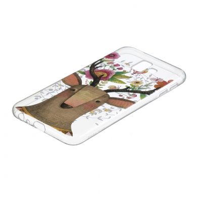 Силиконовый (TPU) чехол Deexe Pretty Glossy для Samsung Galaxy J6+ (J610) - Flowered Elk