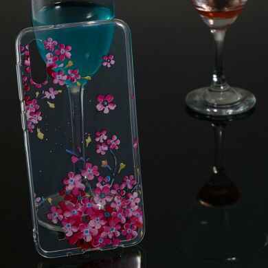 Силіконовий (TPU) чохол Deexe Pretty Glossy для Samsung Galaxy M10 (M105) - Pink Flower
