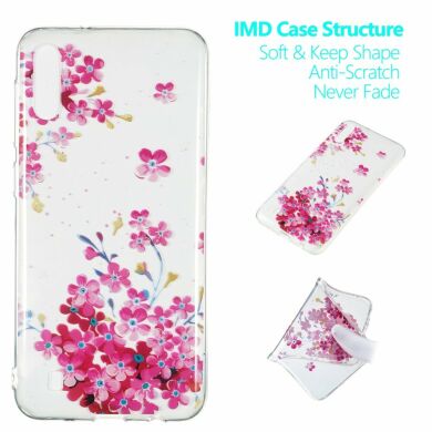 Силіконовий (TPU) чохол Deexe Pretty Glossy для Samsung Galaxy M10 (M105) - Pink Flower