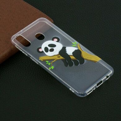 Силіконовий (TPU) чохол Deexe Pretty Glossy для Samsung Galaxy M20 - Panda Climbing Tree
