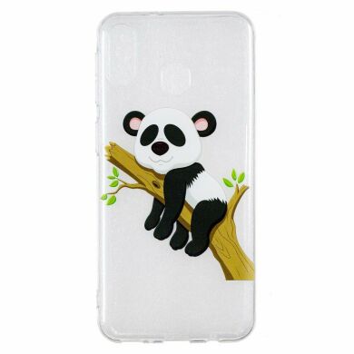 Силиконовый (TPU) чехол Deexe Pretty Glossy для Samsung Galaxy M20 - Panda Climbing Tree