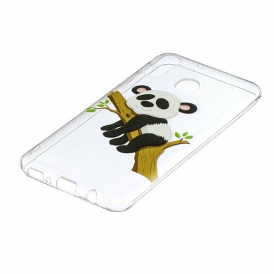 Силиконовый (TPU) чехол Deexe Pretty Glossy для Samsung Galaxy M20 - Panda Climbing Tree