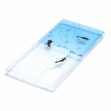 Силиконовый (TPU) чехол Deexe Pretty Glossy для Samsung Galaxy Note 10+ (N975) - Penguins