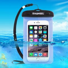 Влагозащитный чехол HAWEEL Waterproof Bag для смартфонов (размер: L) - Blue