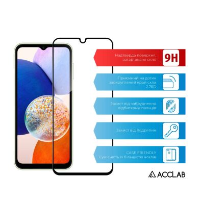 Защитное стекло ACCLAB Full Glue для Samsung Galaxy A14 (А145) - Black