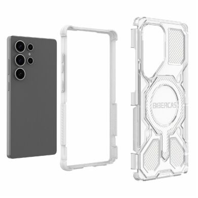 Захисний чохол Deexe Clear Bibercas для Samsung Galaxy S25 Ultra (S938) - Grey