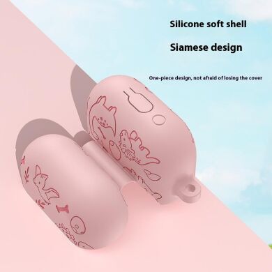 Захисний чохол Deexe Dinosaur Design для Samsung Galaxy Buds 3 / Buds 3 Pro - Light Pink