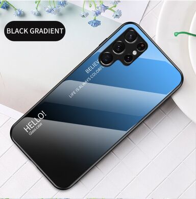 Защитный чехол Deexe Gradient Color для Samsung Galaxy S22 Ultra - Black / Blue