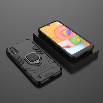 Защитный чехол Deexe Hybrid Case для Samsung Galaxy A01 (A015) - Black