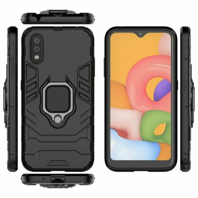 Захисний чохол Deexe Hybrid Case для Samsung Galaxy A01 (A015) - Black
