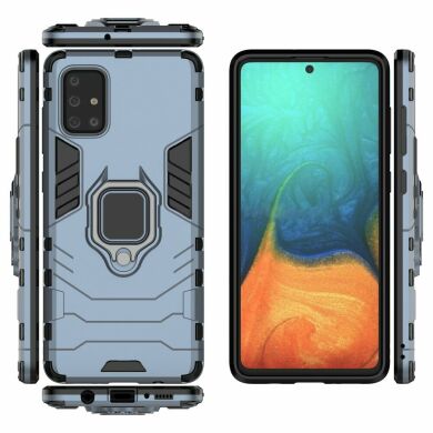 Защитный чехол Deexe Hybrid Case для Samsung Galaxy A71 (A715) - Blue