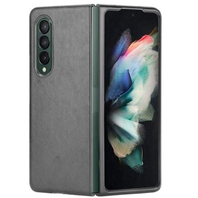 Защитный чехол Deexe Leather Back Cover (FF) для Samsung Galaxy Fold 3 - Black