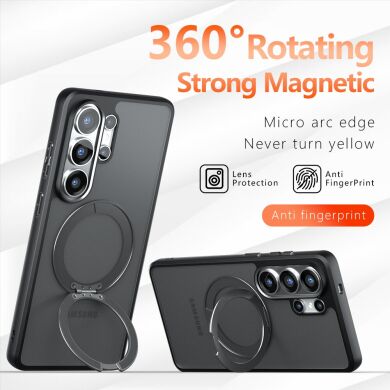 Защитный чехол Deexe Matte Skin Kickstand with MagSafe для Samsung Galaxy S25 Ultra (S938) - Black