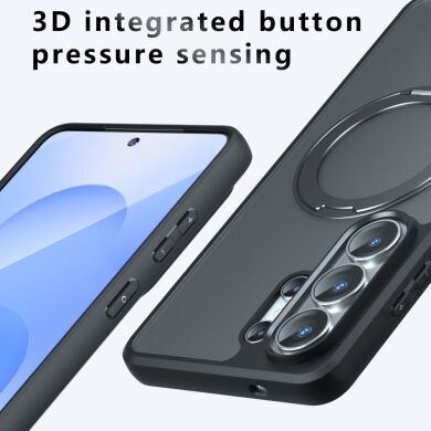 Защитный чехол Deexe Matte Skin Kickstand with MagSafe для Samsung Galaxy S25 Ultra (S938) - Black