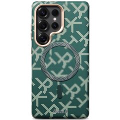 Защитный чехол ESEBLE Letter Pattern Magnetic для Samsung Galaxy S25 Ultra (S938) - Green