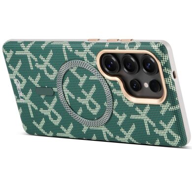 Защитный чехол ESEBLE Letter Pattern Magnetic для Samsung Galaxy S25 Ultra (S938) - Green