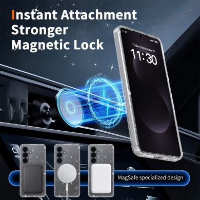 Захисний чохол Reframe Sparkle MagSafe для Samsung Galaxy S26 - Transparent Pink