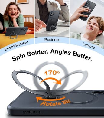 Защитный чехол TORRAS Ostand Spin MagSafe для Samsung Galaxy S25 Plus (S936) - Black