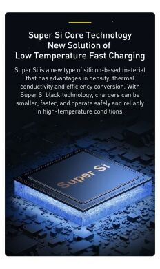 Мережевий зарядний пристрій Baseus Super Si Pro Quick Charger C+U (30W) CCSUPP-E01 - Black