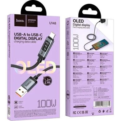 Кабель Hoco U148 USB to Type-C (100W, 5A, 1.2m) - Black