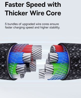 Кабель Baseus Gem USB to Type-C (100W, 1m) P10373002111-00 - Cluster Black