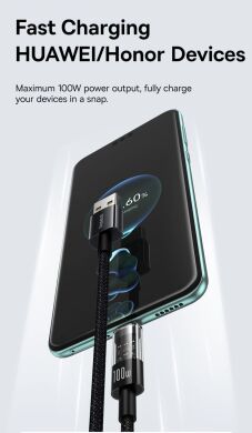 Кабель Baseus Gem USB to Type-C (100W, 1m) P10373002111-00 - Cluster Black