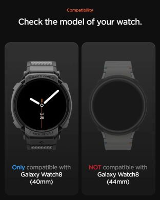 Захисний чохол Spigen (SGP) Rugged Armor Pro (FW) для Samsung Galaxy Watch 8 (40mm) ACS10005 - Matte Black