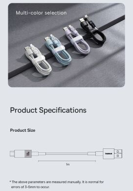 Кабель Baseus Gem USB to Type-C (100W, 1m) P10373002111-00 - Cluster Black