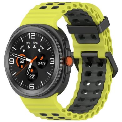 Ремешок Deexe Ocean Strap для Samsung Galaxy Watch 8 (40/44mm) / 8 Classic - Lime / Grey