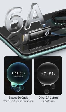 Кабель Baseus Gem USB to Type-C (100W, 1m) P10373002111-00 - Cluster Black