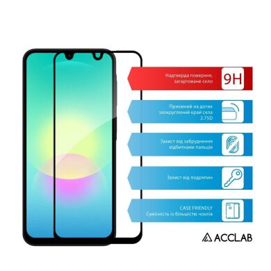 Защитное стекло ACCLAB Full Glue для Samsung Galaxy A18 (A185) - Black