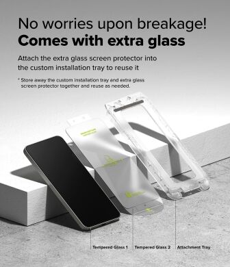 Комплект защитных стекол (2шт) Ringke Easy Slide Tempered Glass для Samsung Galaxy S25 (S931) / Galaxy S24 (S921) 8800274968448