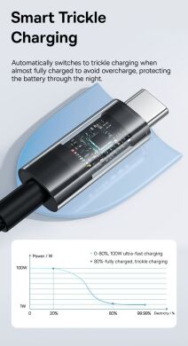 Кабель Baseus Gem USB to Type-C (100W, 1m) P10373002111-00 - Cluster Black