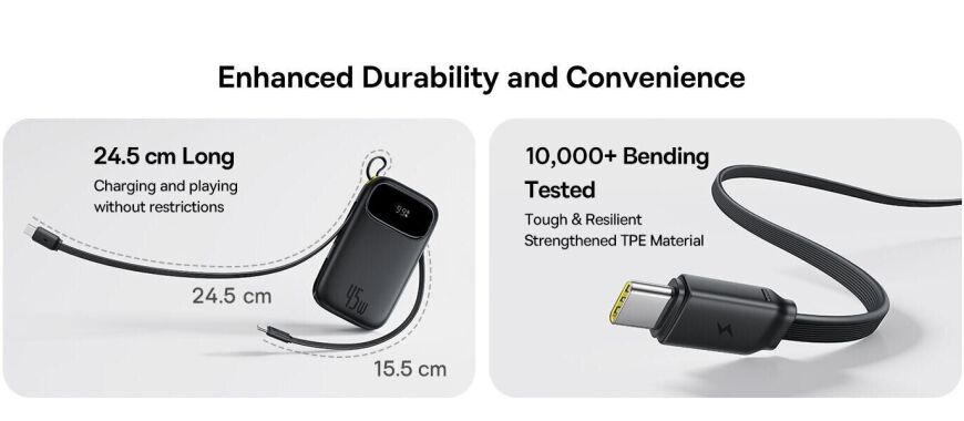Внешний аккумулятор Baseus EnerFill FC31 45W (20000mAh) + кабель Type-C + Type-C (P10082105123-00) - Black