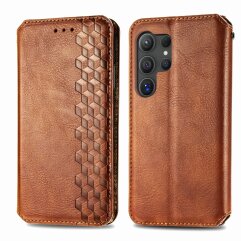 Чехол Deexe Rhombus Wallet для Samsung Galaxy S26 Ultra (S948) - Brown