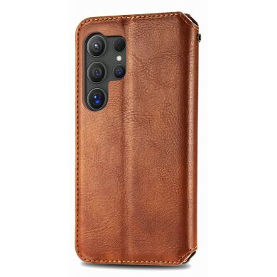 Чехол Deexe Rhombus Wallet для Samsung Galaxy S26 Ultra (S948) - Brown