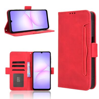 Чехол Deexe Wallet Stand для Samsung Galaxy A07 (A075) - Red