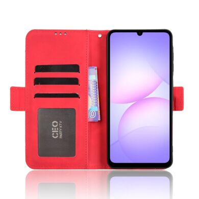 Чехол Deexe Wallet Stand для Samsung Galaxy A07 (A075) - Red