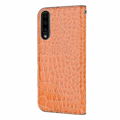 Чехол-книжка Deexe Glittery Crocodile для Samsung Galaxy A70 (A705) - Orange