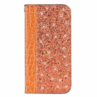 Чехол-книжка Deexe Glittery Crocodile для Samsung Galaxy A70 (A705) - Orange