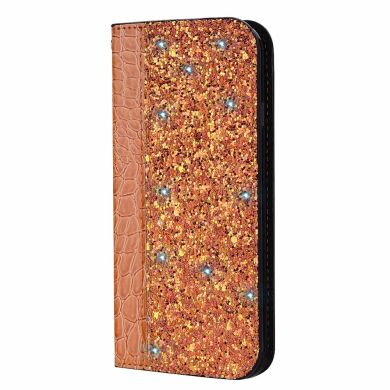 Чехол-книжка Deexe Glittery Crocodile для Samsung Galaxy A70 (A705) - Orange