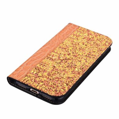 Чехол-книжка Deexe Glittery Crocodile для Samsung Galaxy A70 (A705) - Orange