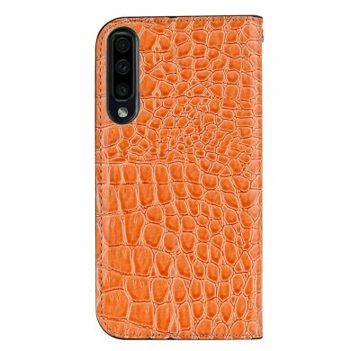 Чехол-книжка Deexe Glittery Crocodile для Samsung Galaxy A70 (A705) - Orange