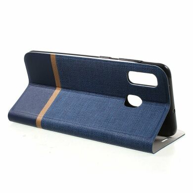 Чехол-книжка Deexe Lines Texture для Samsung Galaxy A20 (A205) / A30 (A305) - Blue